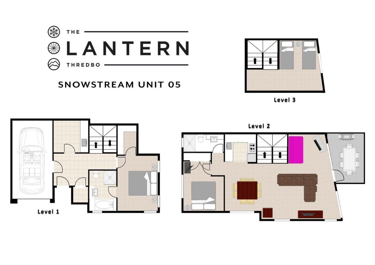 Snow Stream 2 Bedroom And Loft With Gas Fire Balcony And Garage Parking Thredbo Eksteriør bilde